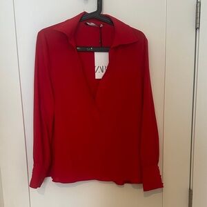 Zara Vibrant Red Women's Blouse